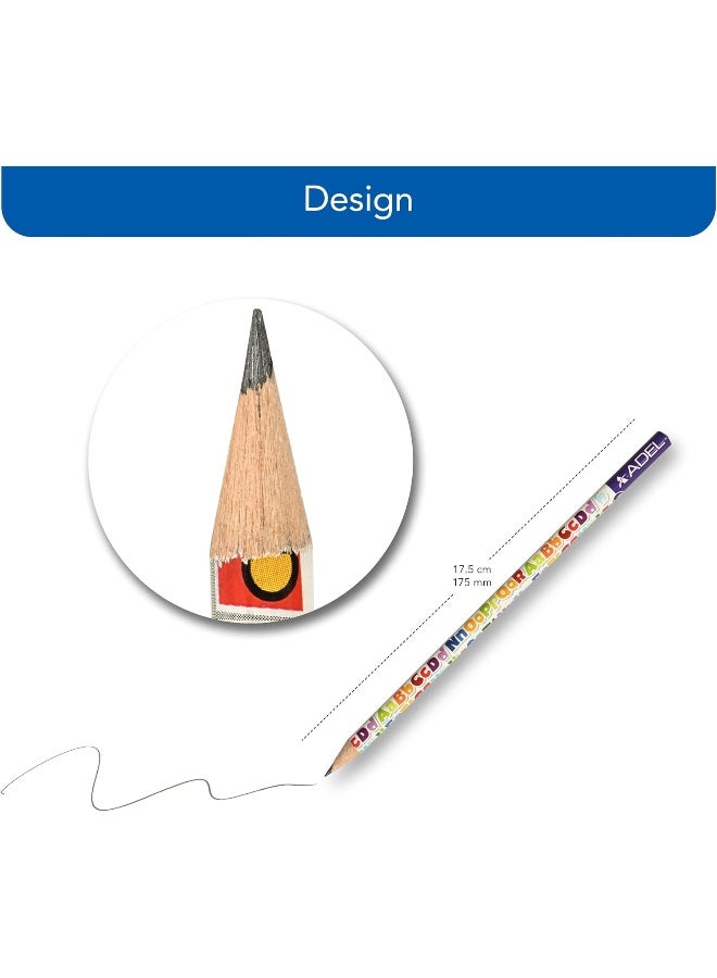 Adel Blacklead Pencils with Letters, Pack of 72 Pcs - ALPE-130674 Multicolour - Image 2