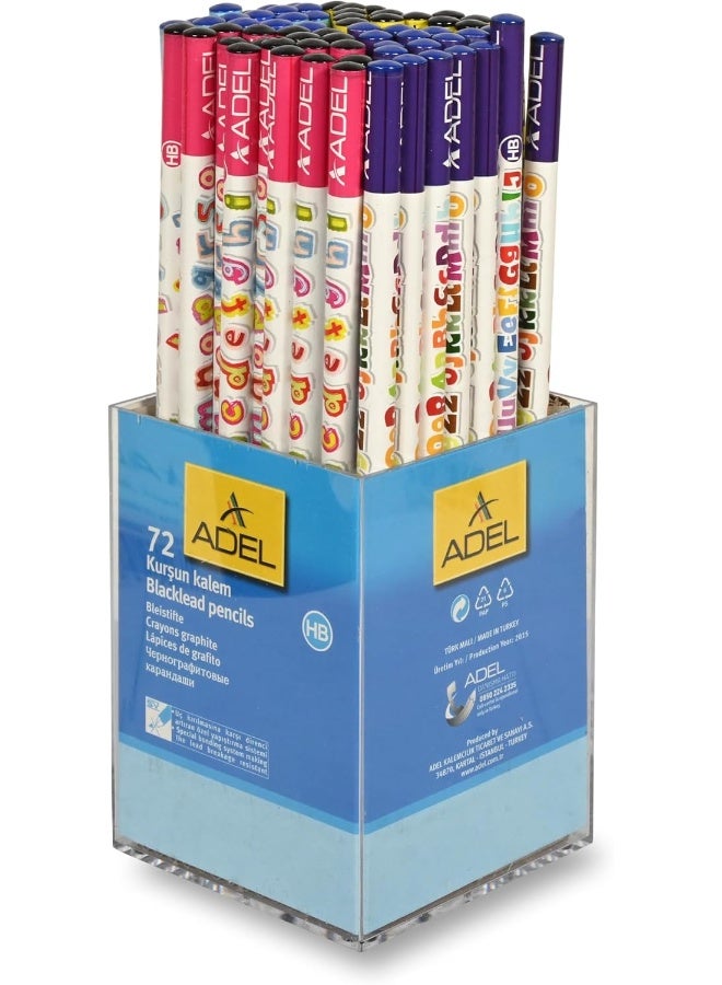 Adel Blacklead Pencils with Letters, Pack of 72 Pcs - ALPE-130674 Multicolour - Image 3