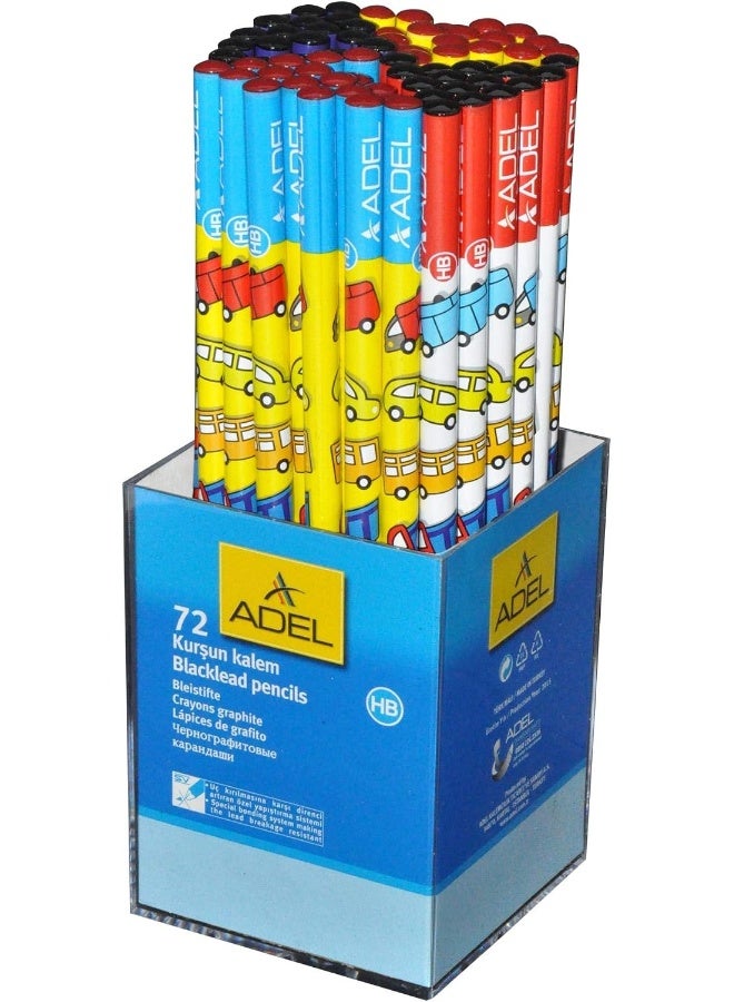 ADEL Blacklead Pencil Car - Pack of 72 Pieces Multicolour - Image 1