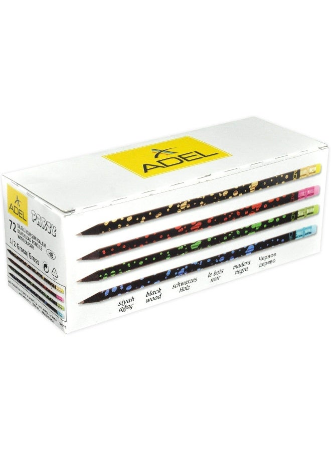 Adel Blacklead Pencils Party, Pack of 72 Pcs - ALPE-92000 Black - Image 3