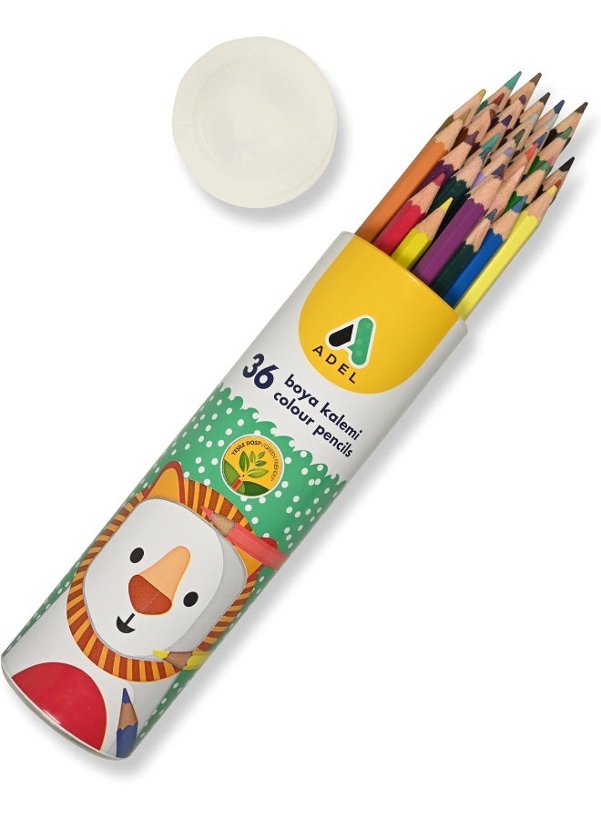 ADEL Color Pencils 36 Pieces Set - Assorted Bright Colors with Hexagonal Ergonomic Grip Assorted Bright Colors - Image 2