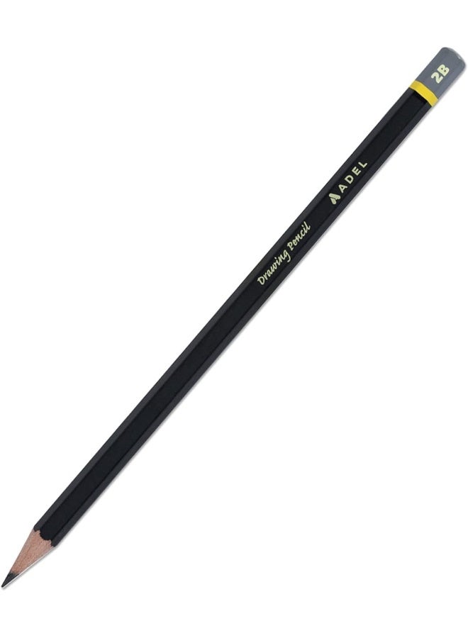 Adel 2B Technical Drawing Pencils - Set of 12 Black - Image 3