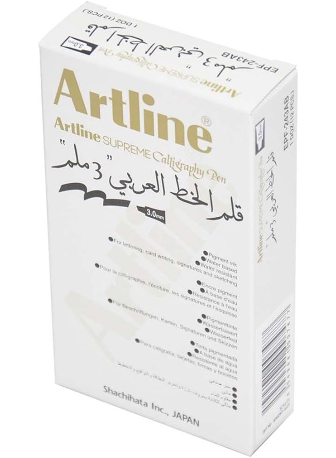 Artline Supreme Arabic Calligraphy Pen Set, 3.0mm, 12-Piece, Blue Color Blue - Image 3
