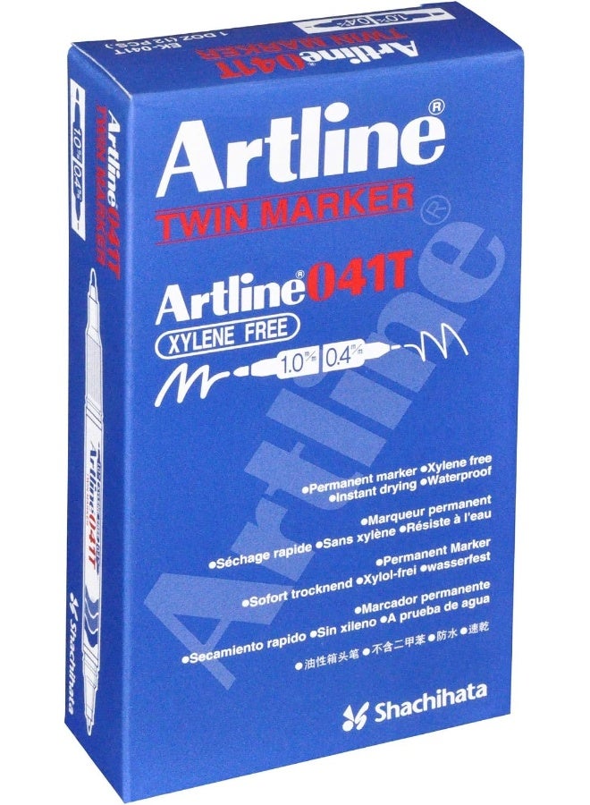 Artline 041T Permanent Markers, Pack of 12 Pieces, Red, 0.4mm Tip Red - Image 3