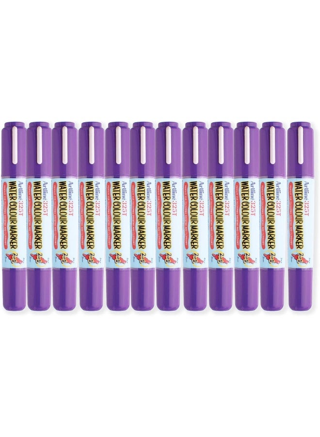 Artline 325T Acrylic Fibre Tip Water Color Marker, Purple, Pack of 12 Purple - Image 1