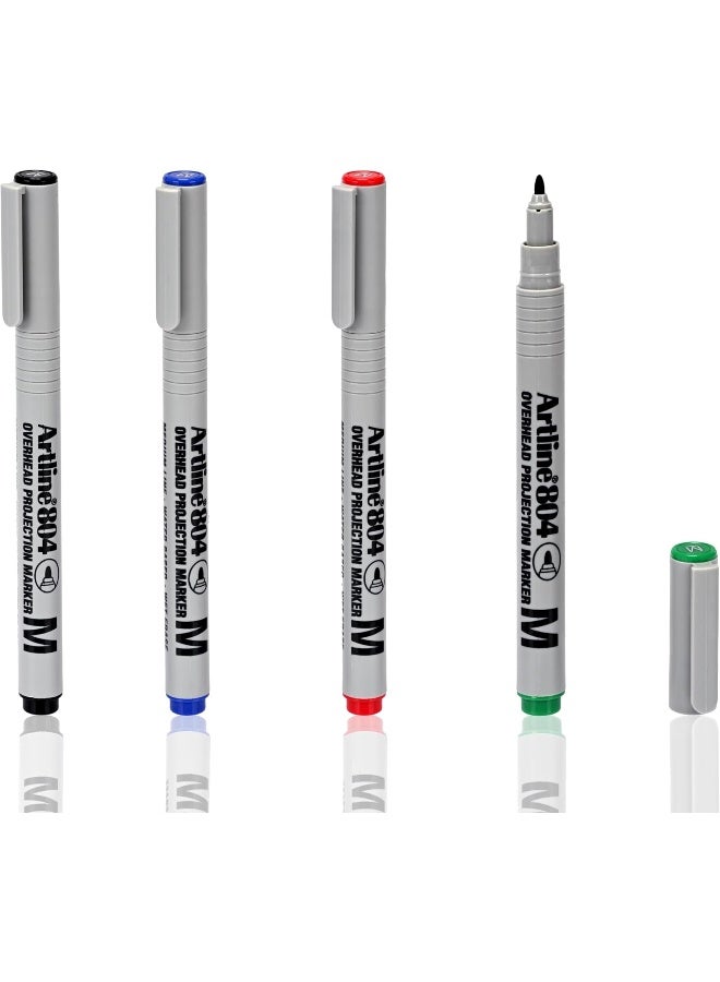 Artline 804 Polyester Fibre Tip Pen Set - Pack of 4 Assorted Colors, Medium Line 1.0mm Multicolour - Image 1