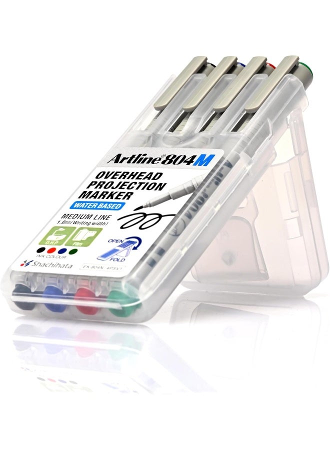 Artline 804 Polyester Fibre Tip Pen Set - Pack of 4 Assorted Colors, Medium Line 1.0mm Multicolour - Image 3
