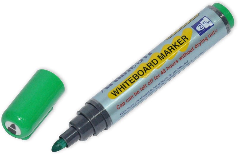 Artline 517 Whiteboard Markers, 2.0mm, Pack of 12 Pieces, Green, Polyester Fibre Tip, Bullet Style Green - Image 2