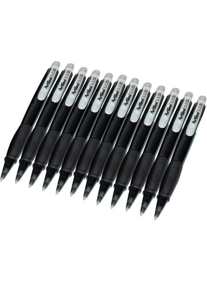 Artline 7050 Mechanical Pencil 0.5mm with Built-in Eraser, Pack of 12 Pcs Green - Image 1