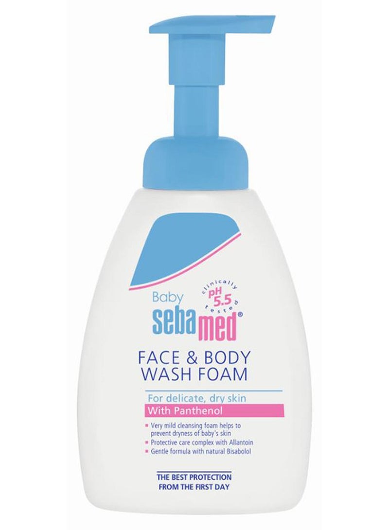 Sebamed Face And Body Wash Foam With Panthenol For Baby Delicate And Dry Skin, 400ml - Image 1