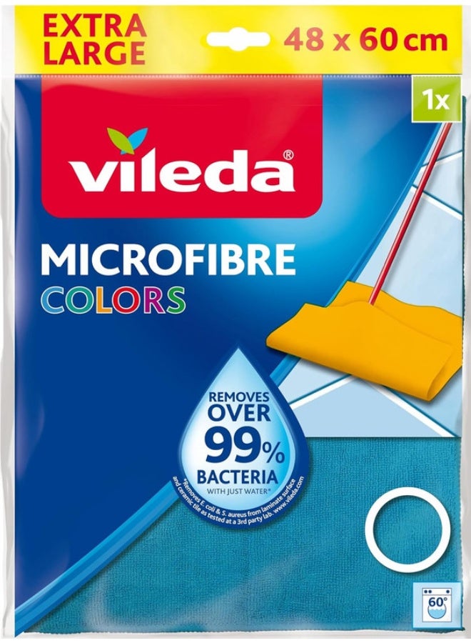 Vileda Microfibre Floor Cloth Colors 1 Piece – Maximum Absorbency Microfiber Floor Cleaning Cloth, Ideal for Mopping & Wiping, Picks Up Dust and Spills, Reusable Household Floor Care – Floor Mop Assorted 48x60cm