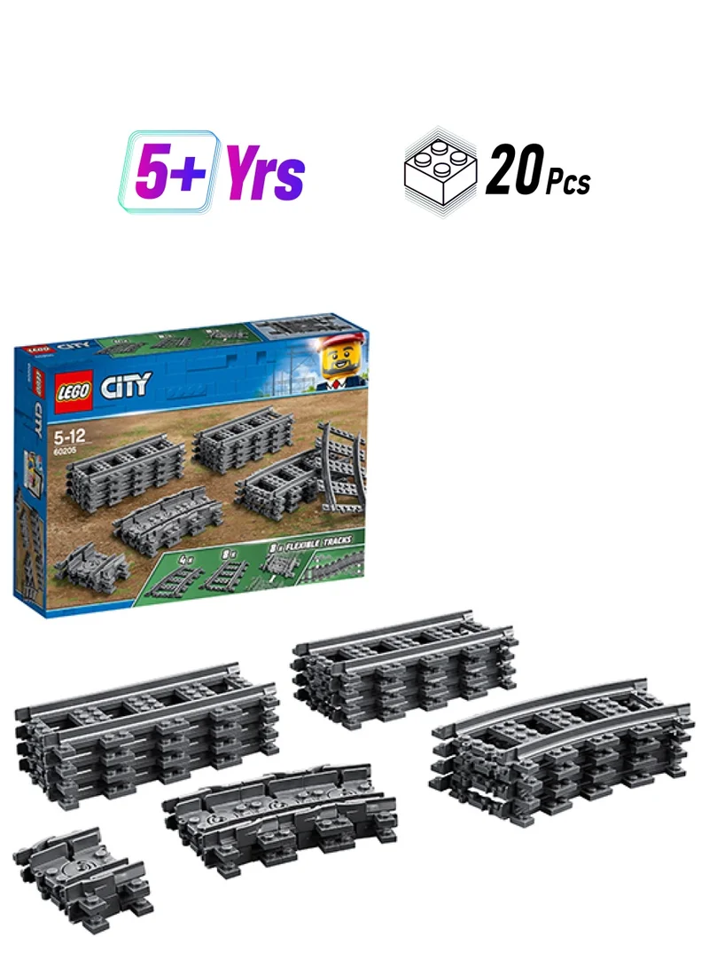 ليغو LEGO 60205 City Trains Tracks Building Toy Set (20 Pieces)