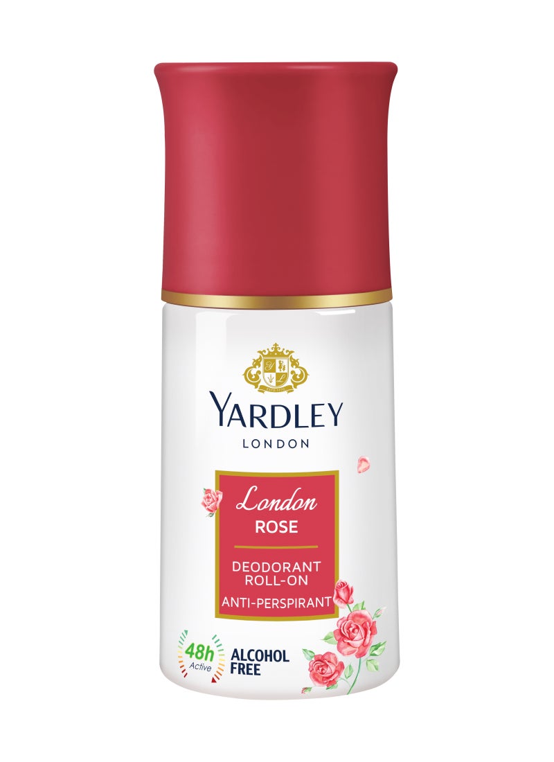 Yardley Rose Anti Perspirant Roll On 50ml - Image 1