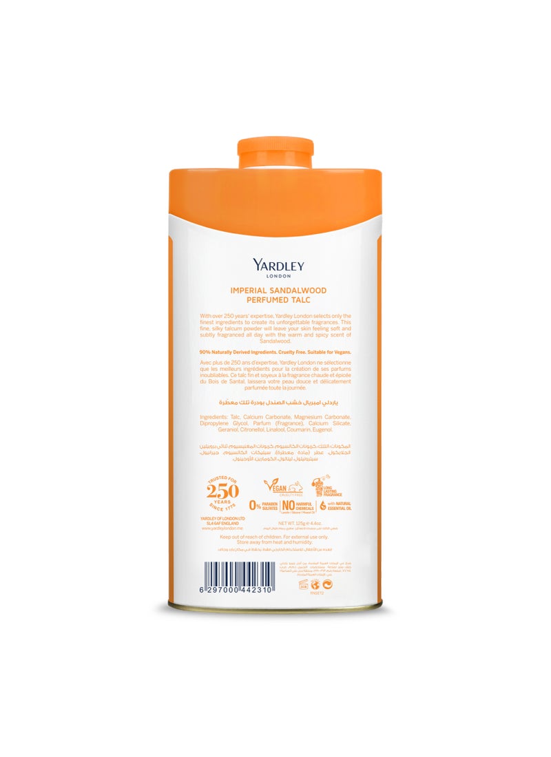 Yardley Imperial Sandalwood Perfumed Talc Powder 125grams - Image 2