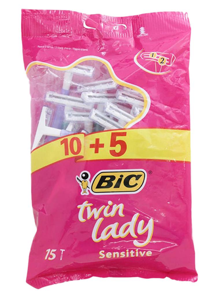 بيك ماكينة حلاقة توين ليدي للبشرة الحساسة، 15 قطعة متعددة الألوان متعدد الألوان