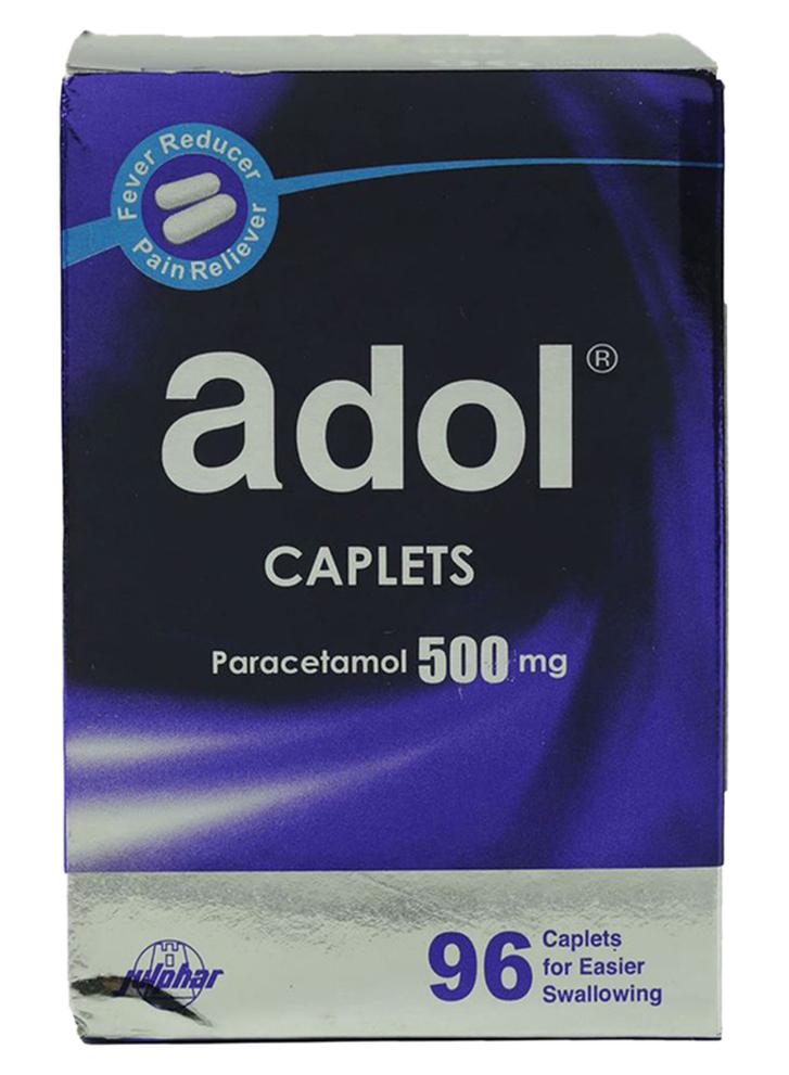 Adol Paracetamol Caplets 500mg 96 Capsules - Image 1