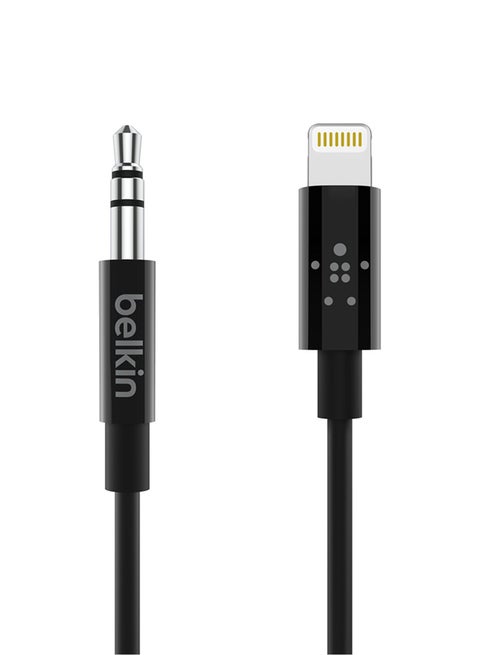 Audio Aux Cable With Connector Black