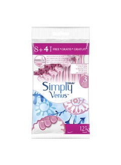 Venus Gillette Simply 3 Women's Disposable Razor 8+4 Count  - Image 3