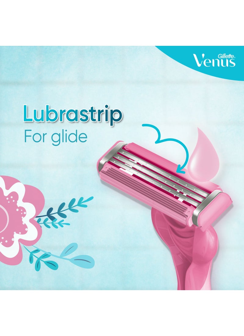 Venus Simply Venus3 Woman's Disposable Razor: 12 Razors - Image 4