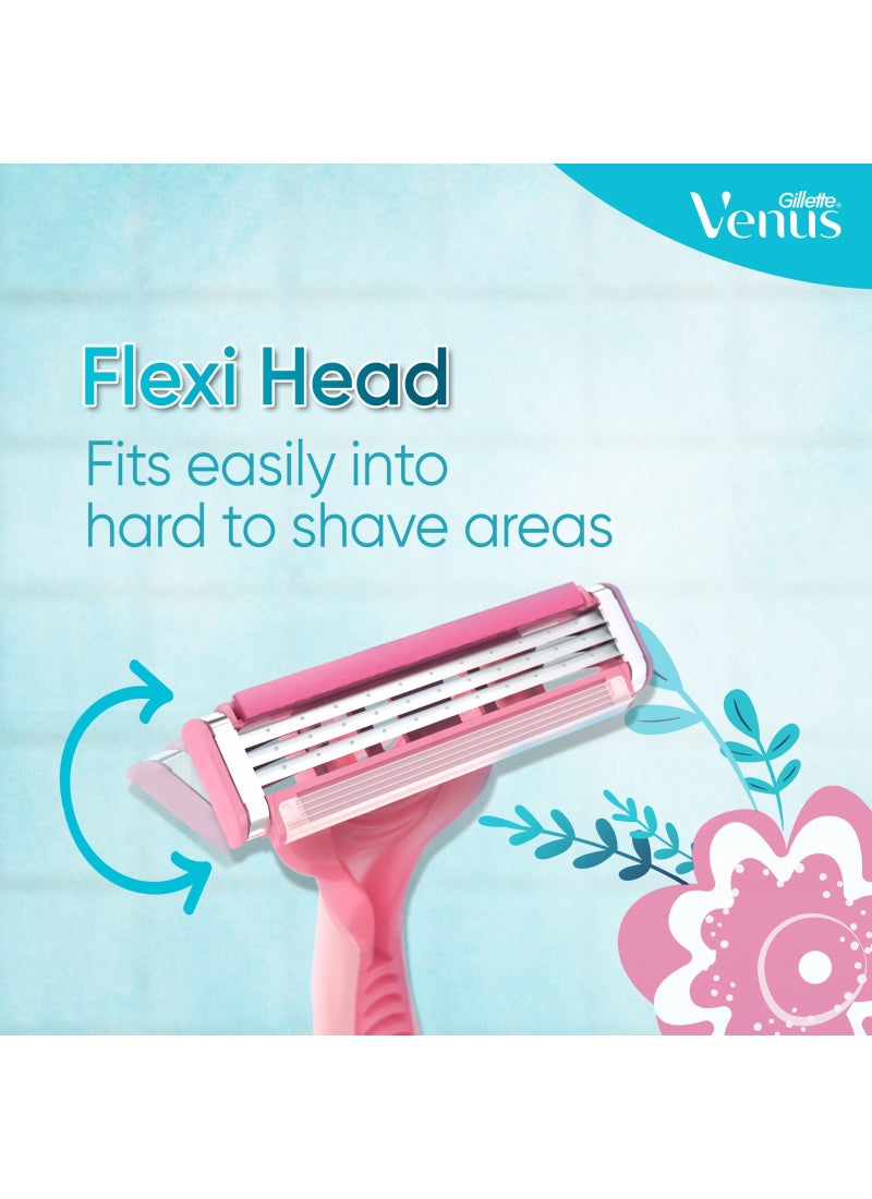 Venus Simply Venus3 Woman's Disposable Razor: 12 Razors - Image 5