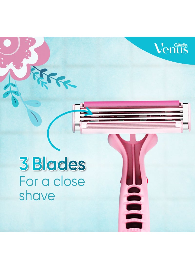 Venus Simply Venus3 Woman's Disposable Razor: 12 Razors - Image 3