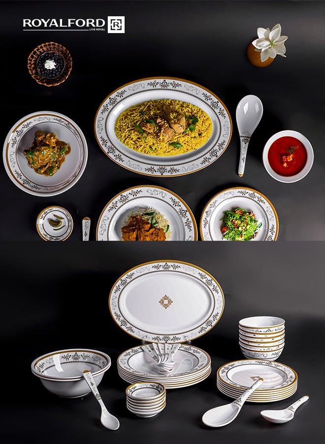رويال فورد طقم سفره من الميلامين مكون من 35 قطعة أبيض 39.5x28x19.5سم - Image 5