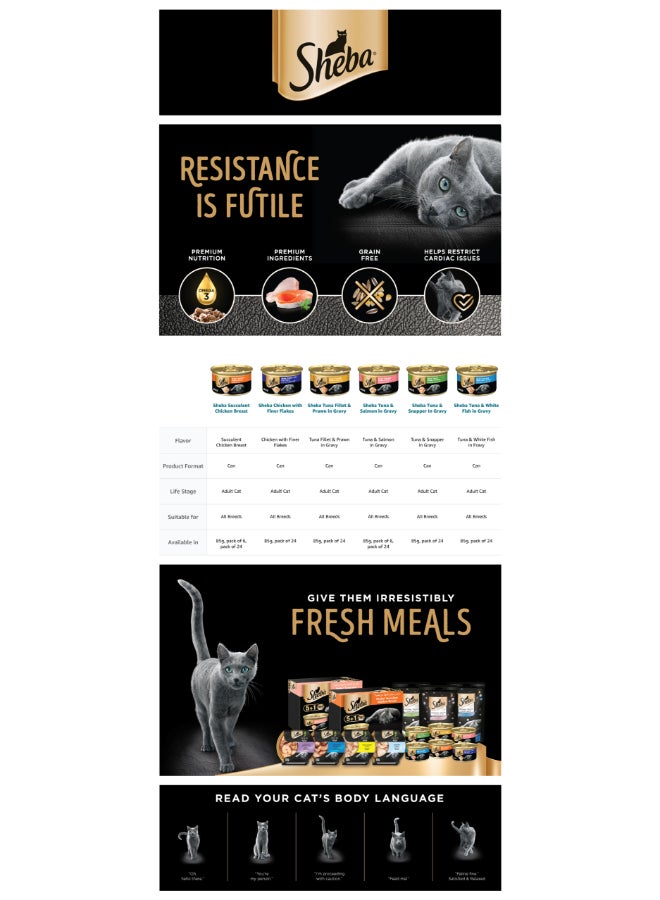 Sheba - Tuna And Snapper in Gravy Cat Food Can 85g - Image 1