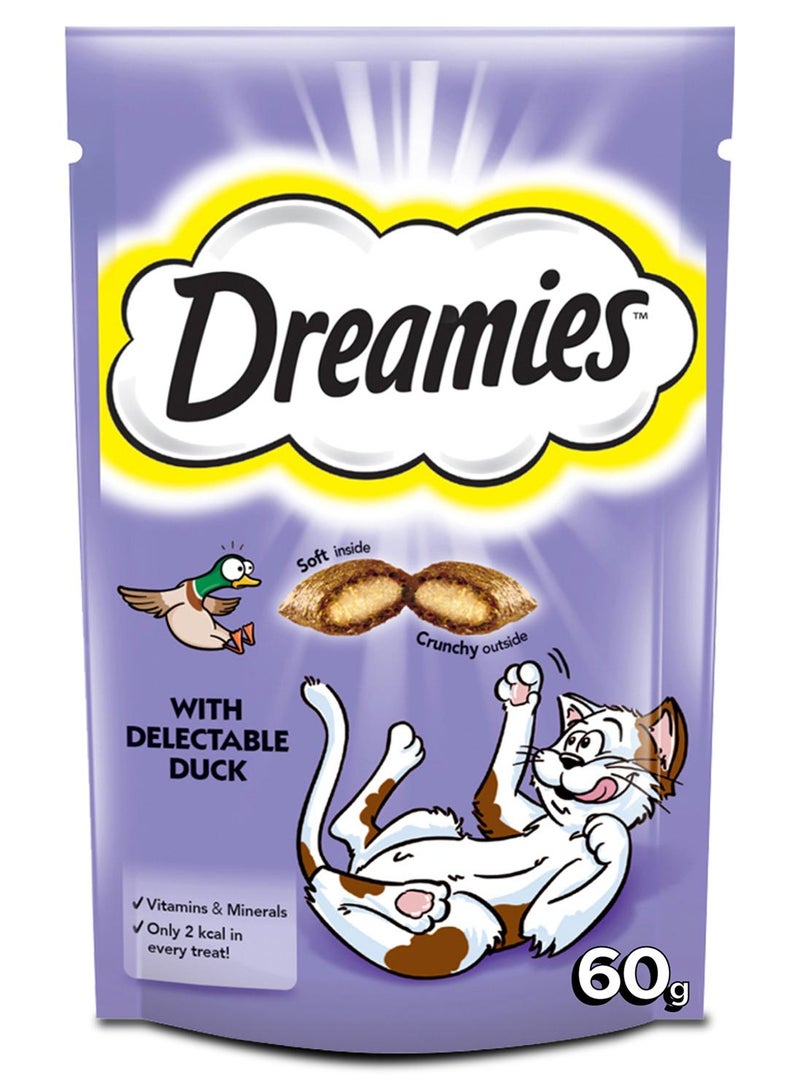 Dreamies Duck Cat Treats Pouch 60g - Image 1