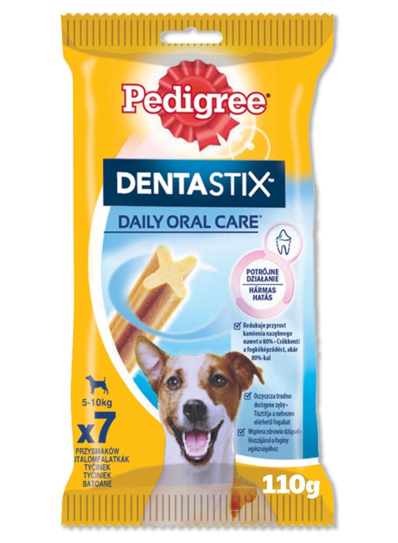 Pedigree Dentastix Dog Treats 5-10kg Dogs 7 Sticks 110grams - Image 1