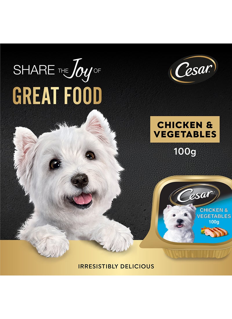 Cesar - Chicken And Vegetables Wet Dog Food Foil Tray 100grams - Image 1