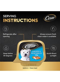 Cesar Chicken And Vegetables Wet Dog Food Foil Tray 100grams  - Image 5