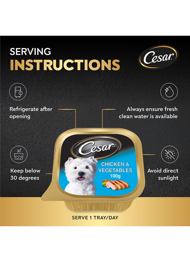 Cesar - Chicken And Vegetables Wet Dog Food Foil Tray 100grams - Image 1