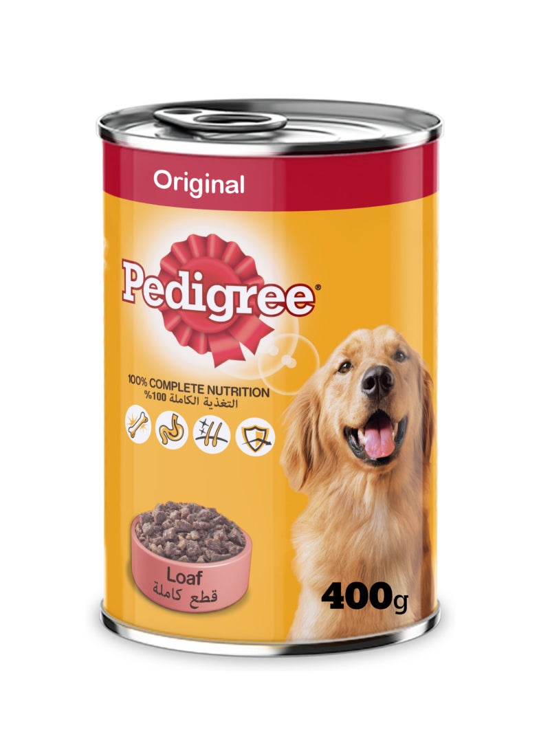 بيديجري علبة طعام رطب على شكل رغيف لحم للكلاب 400 جم - Image 1