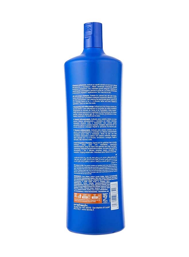 FANOLA - No Orange Shampoo With Blue Pigments To Eliminate Unwanted Orange Brassy Tones In Lightened Brunettes And Brown Hair - Image 1