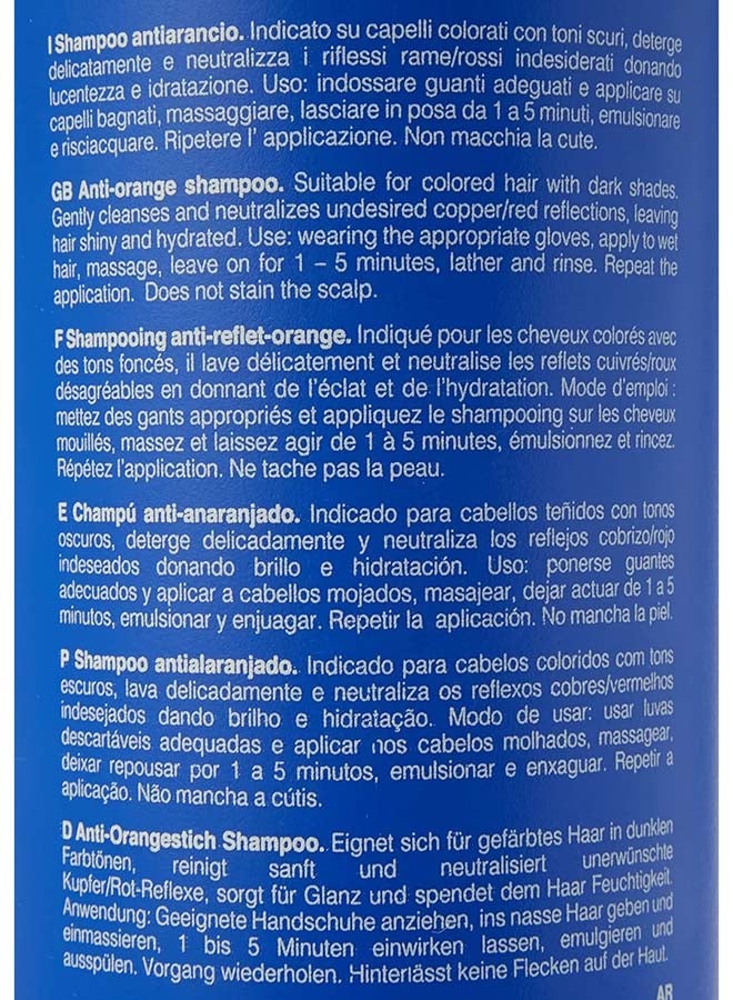 FANOLA - No Orange Shampoo With Blue Pigments To Eliminate Unwanted Orange Brassy Tones In Lightened Brunettes And Brown Hair - Image 1