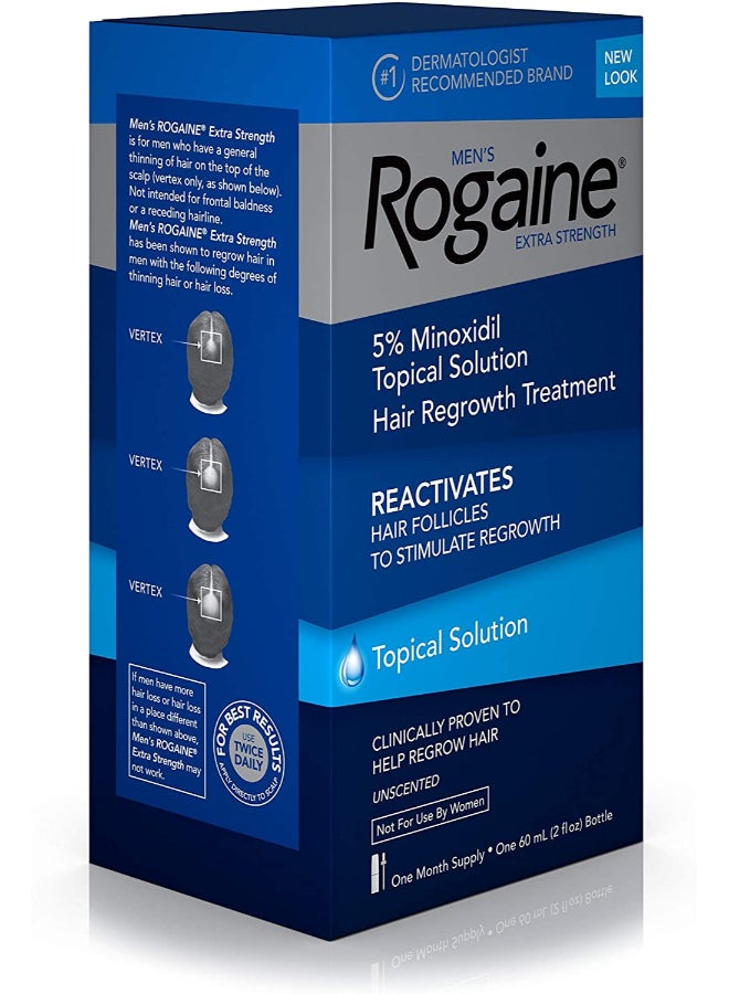 Rogaine Men'S Extra Strength Hair Regrowth Treatment, Unscented 60 Ml Packaging May Vary 60ml - Image 3