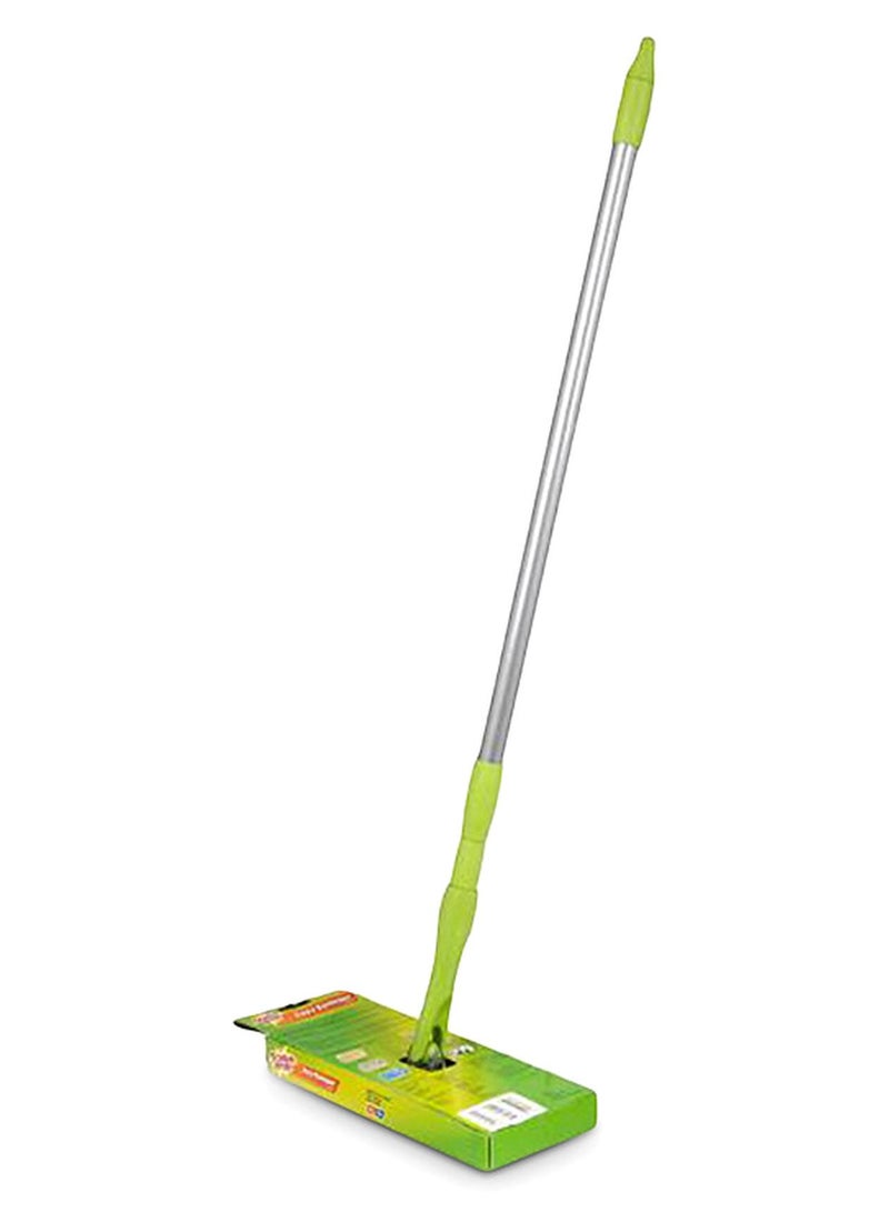 Scotch Brite Scotch-Brite Easy Sweeper Kit with 5 Disposable Mop Cloths - Hygienic Cleaning for All Floor Types Silver/Green 28 x 21cm - Image 1