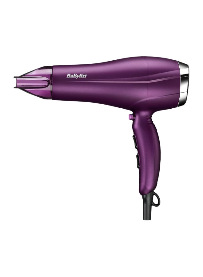 babyliss - Velvet Orchid 2300 DC Hair Dryer, Built-in 3 Heat & 2 Speed Settings With Cool Shot, Ionic frizz-Control For Smooth Hair, Stylish Lightweight Design For Comfort Use, 5513PSDE Purple - Image 1