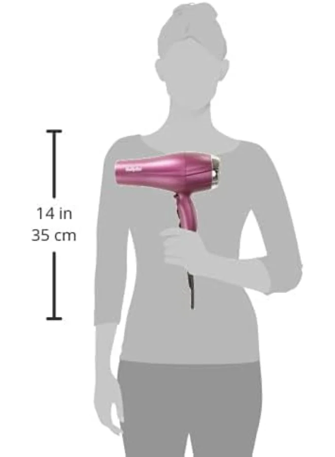 babyliss Velvet Orchid 2300 DC Hair Dryer, Built-in 3 Heat & 2 Speed Settings With Cool Shot, Ionic frizz-Control For Smooth Hair, Stylish Lightweight Design For Comfort Use, 5513PSDE Purple