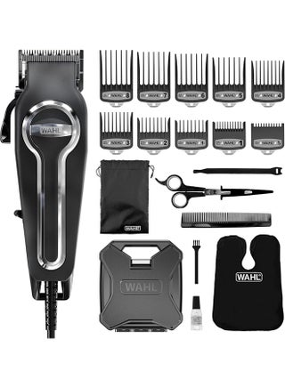WAHL Elite Pro Hair Cutting Kit, Corded Hair Clipper For Men, Head Shaver, Self Sharpening Precision Blades With Taper Lever, Powerful And Durable Motor, Secure-Fit Premium Guide Combs, 79602-300 Black/Silver 1133.98grams - pnsku/N28298754A/45/_/1750169763/f5597736-335c-4b72-810d-b86ae1154c22