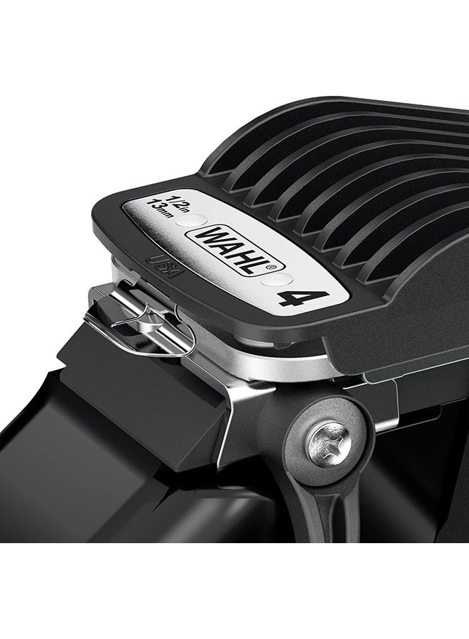WAHL Elite Pro Hair Cutting Kit, Corded Hair Clipper For Men, Head Shaver, Self Sharpening Precision Blades With Taper Lever, Powerful And Durable Motor, Secure-Fit Premium Guide Combs, 79602-300 Black/Silver 1133.98grams