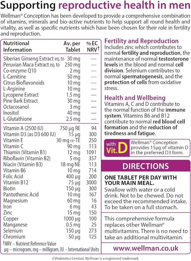 Vitabiotics Wellman Conception 30 Tablets - Image 4