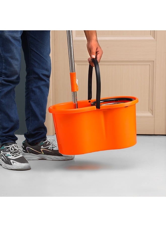 Royalford - Royalbright 13L Modern Spin Easy Mop Microfiber Technology 360掳 Rotating Plates Ss Drum Hands Free 100% Microfiber Non Splash Multicolor Assorted Assorted - Image 1