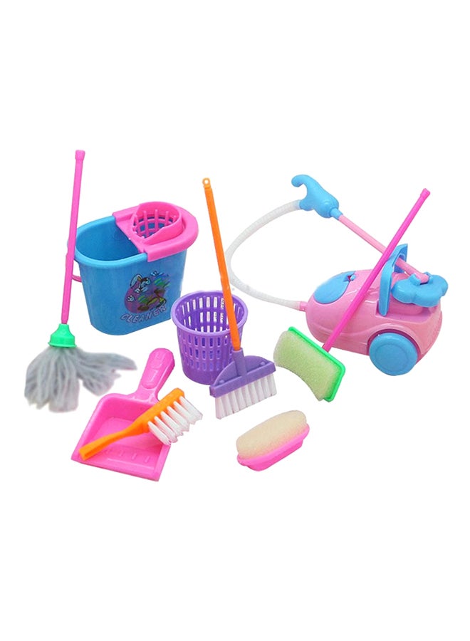 9-Piece Mini Pretend Play Mop Broom House Cleaning Furniture Tools Kit Toy cm - Image 1