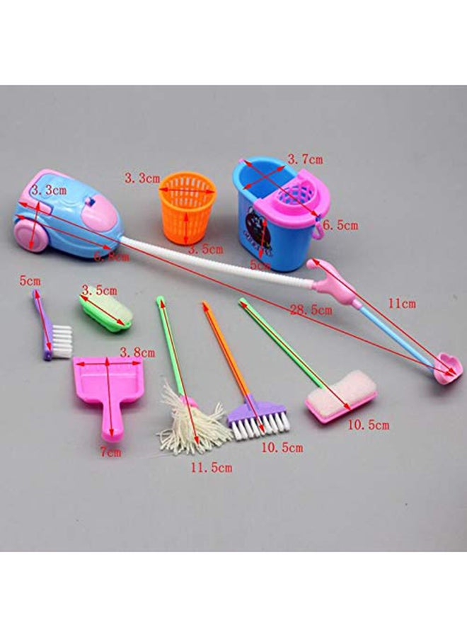 9-Piece Mini Pretend Play Mop Broom House Cleaning Furniture Tools Kit Toy cm - Image 5