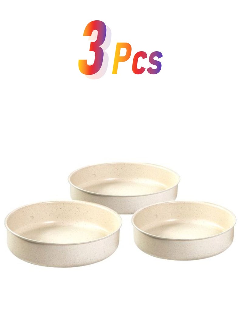 طقم قدور تركية من الجرانيت من 3 قطع بيج