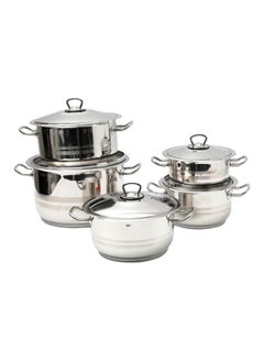Generic 10-Piece Cookware Set Silver 