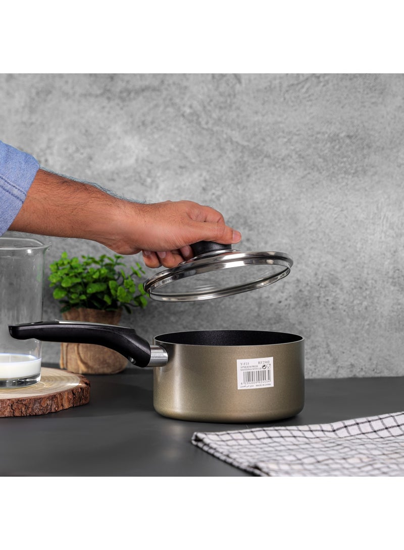 Royalford - Saucepan With Lid Beige/Black 16cm - Image 1