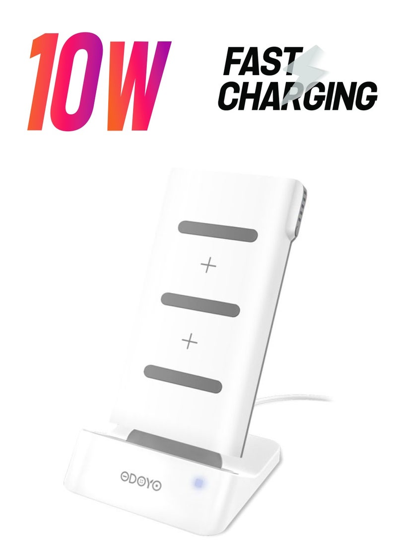 ODOYO - XC25 2in1 Combo Set Qi Enabled Wireless Charging Dock 10W And Portable Battery Pack 6000mAh White - Image 1