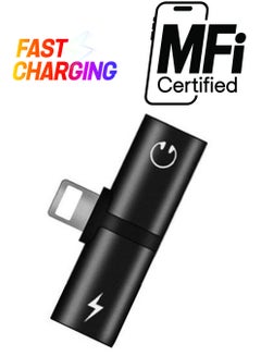 2-In-1 Dual Interface Adaptor For Apple iPhone/iOS 9/10/11 Black